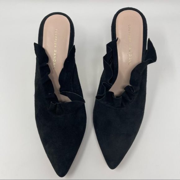 Loeffler Randall Langley Ruffle Mule Black Suede - Picture 3 of 9